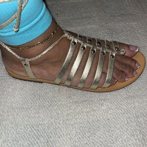 Gold Strappy Sandals
